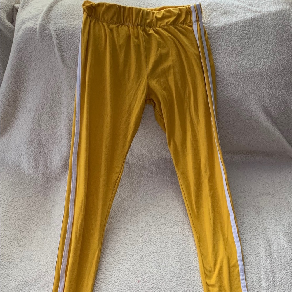 Yellow Racer-Stripe Leggings